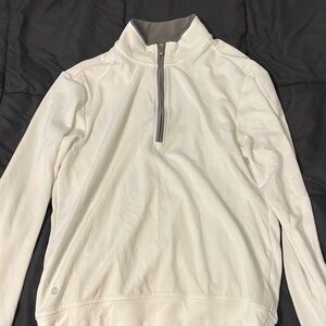 Adidas White Quarter-Zip Top